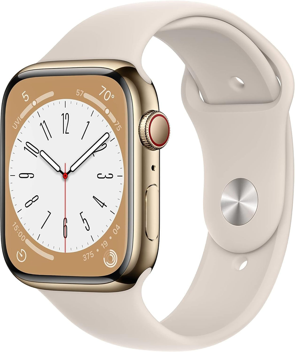 Apple Watch Series 8 45mm Connectivity not specified | Gold | Product view 1 | Configuration=Stainless
