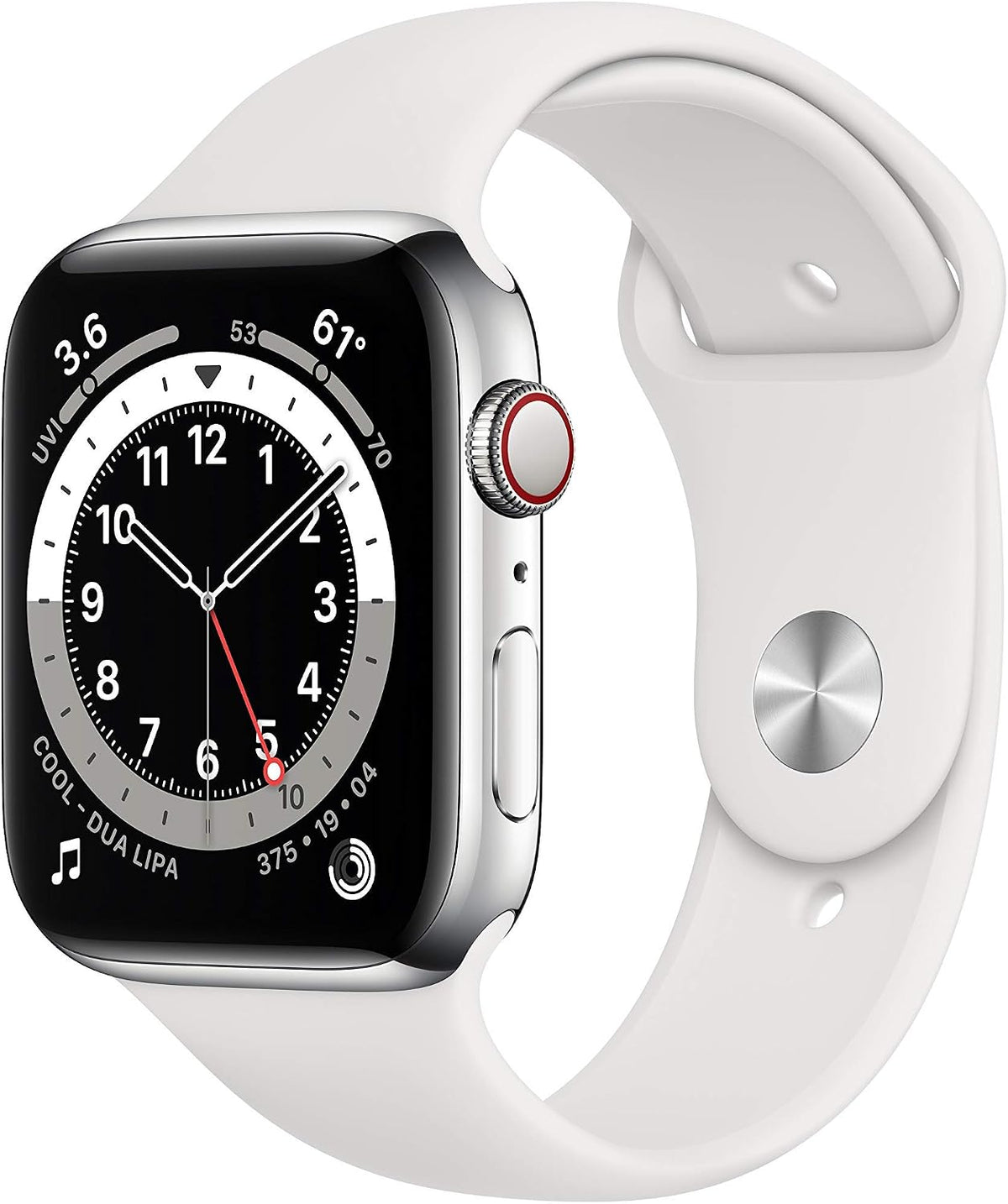 Apple Watch Series 6 44mm GPS + Cellular | Silver | Product view 1 | Configuration=Stainless