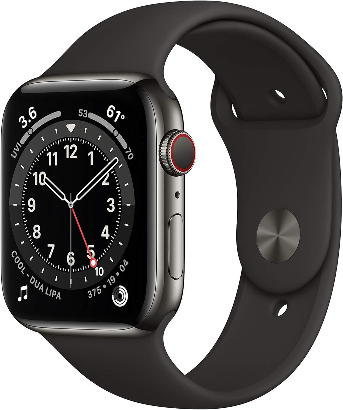 Apple Watch Series 6 44mm GPS + Cellular | Black | Product view 1 | Configuration=Stainless